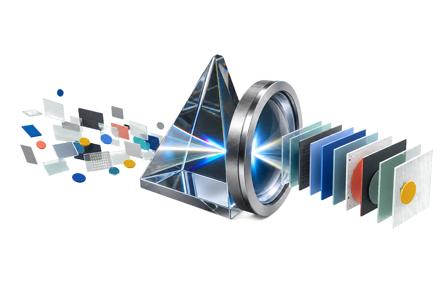 Abstract optical object organizing content into searchable layers